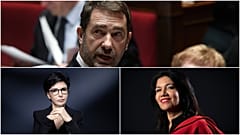 وزري الداخلية الفرنسي كريستوف كاستانير/ المنتخبة المحلية في مرسيليا سامية غالي وعمدة الدائرة 7 في باريس رشيدة داتي