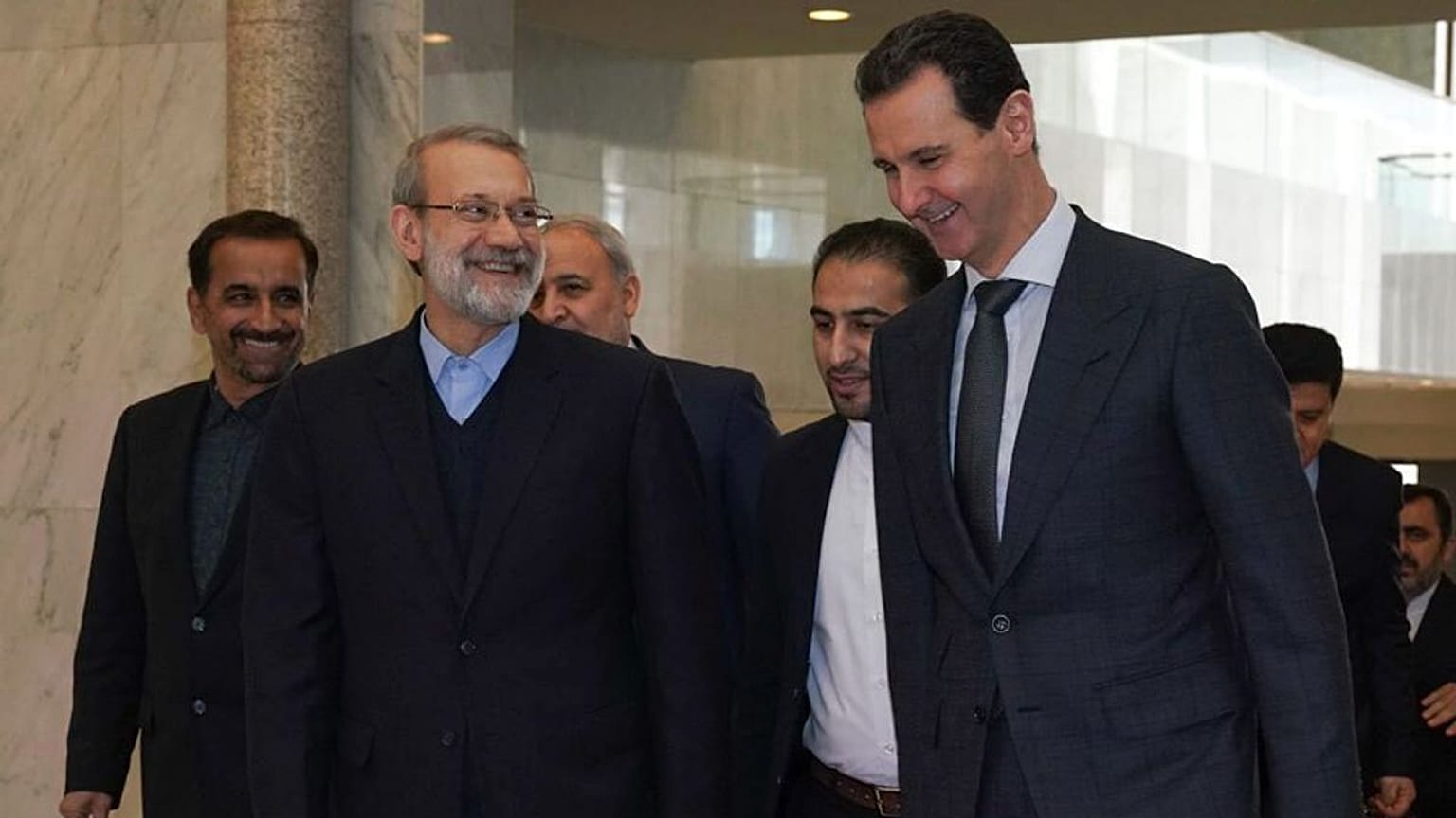علی لاریجانی همزمان با پیشروی‌های ارتش سوریه در حلب و ادلب با بشار اسد دیدار کرد