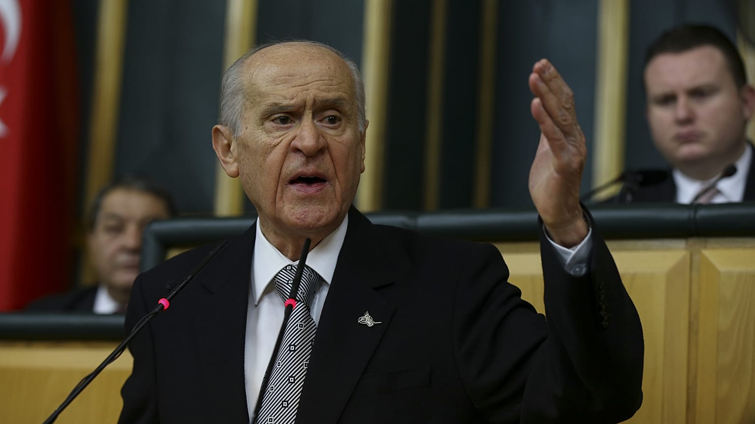 Milliyetçi Hareket Partisi (MHP) Genel Başkanı Devlet Bahçeli, partisinin TBMM Grup Toplantısına katıldı. Bahçeli, burada bir konuşma yaptı. ( Güven Yılmaz - Anadolu Ajansı )