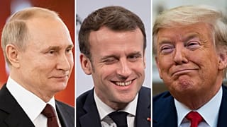 Владимир Путин, Эммануэль Макрон и Дональд Трамп