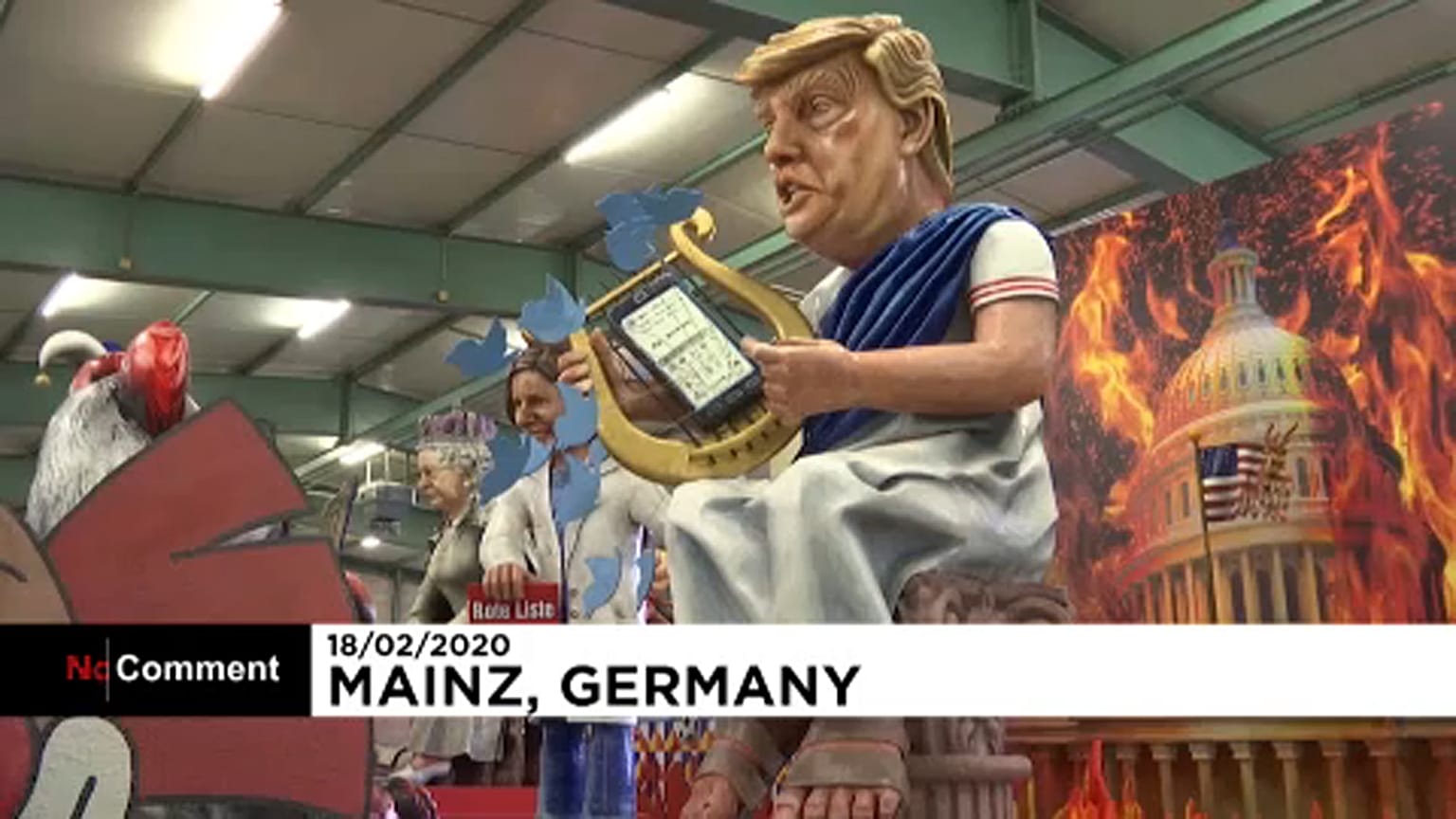 A világ vezetőinek karikatúrái a mainzi karneválon