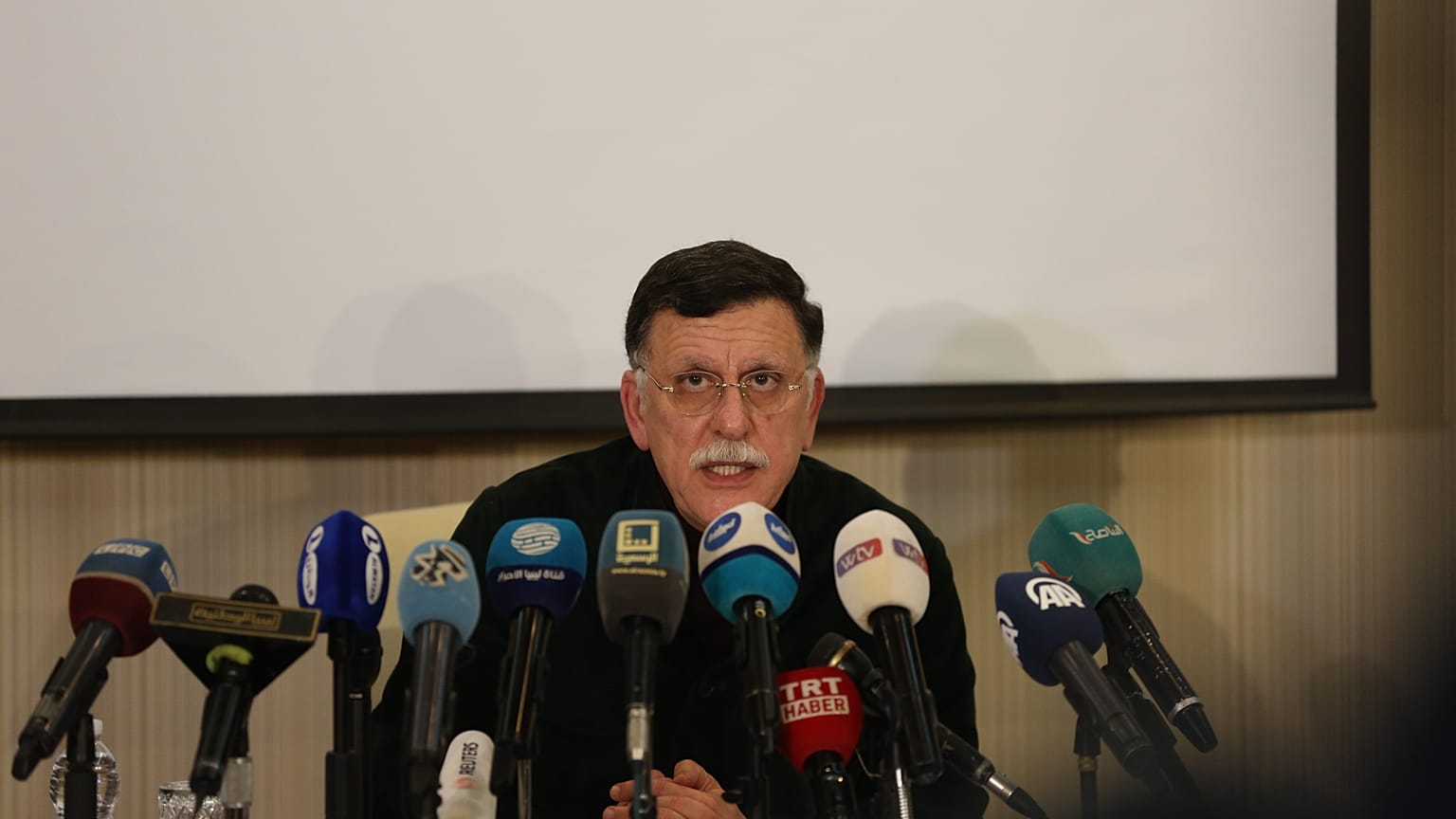 Uluslararası tanınırlığa sahip Libya Ulusal Mutabakat Hükümeti (UMH) Başkanı Fayiz es-Serrac
