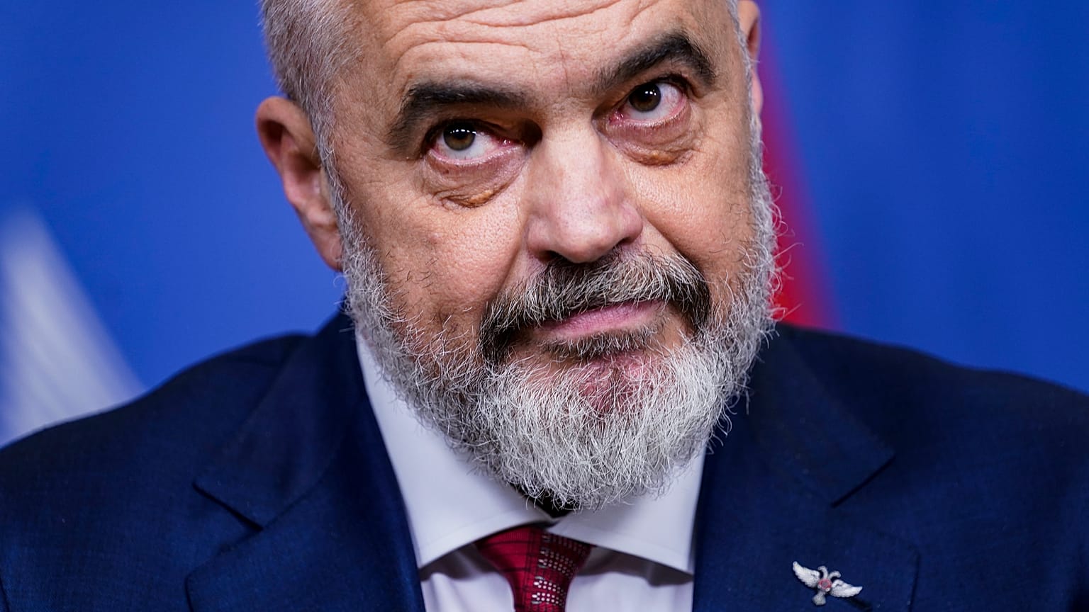 FILE PHOTO: Albania's Prime Minister Edi Rama holds a press conference in Brussels, on February 17, 2020,