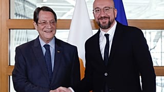 Ο Πρόεδρος της Δημοκρατίας, Νίκος Αναστασιάδης με τον Πρόεδρο του Ευρωπαϊκού Συμβουλίου, Charles Michel