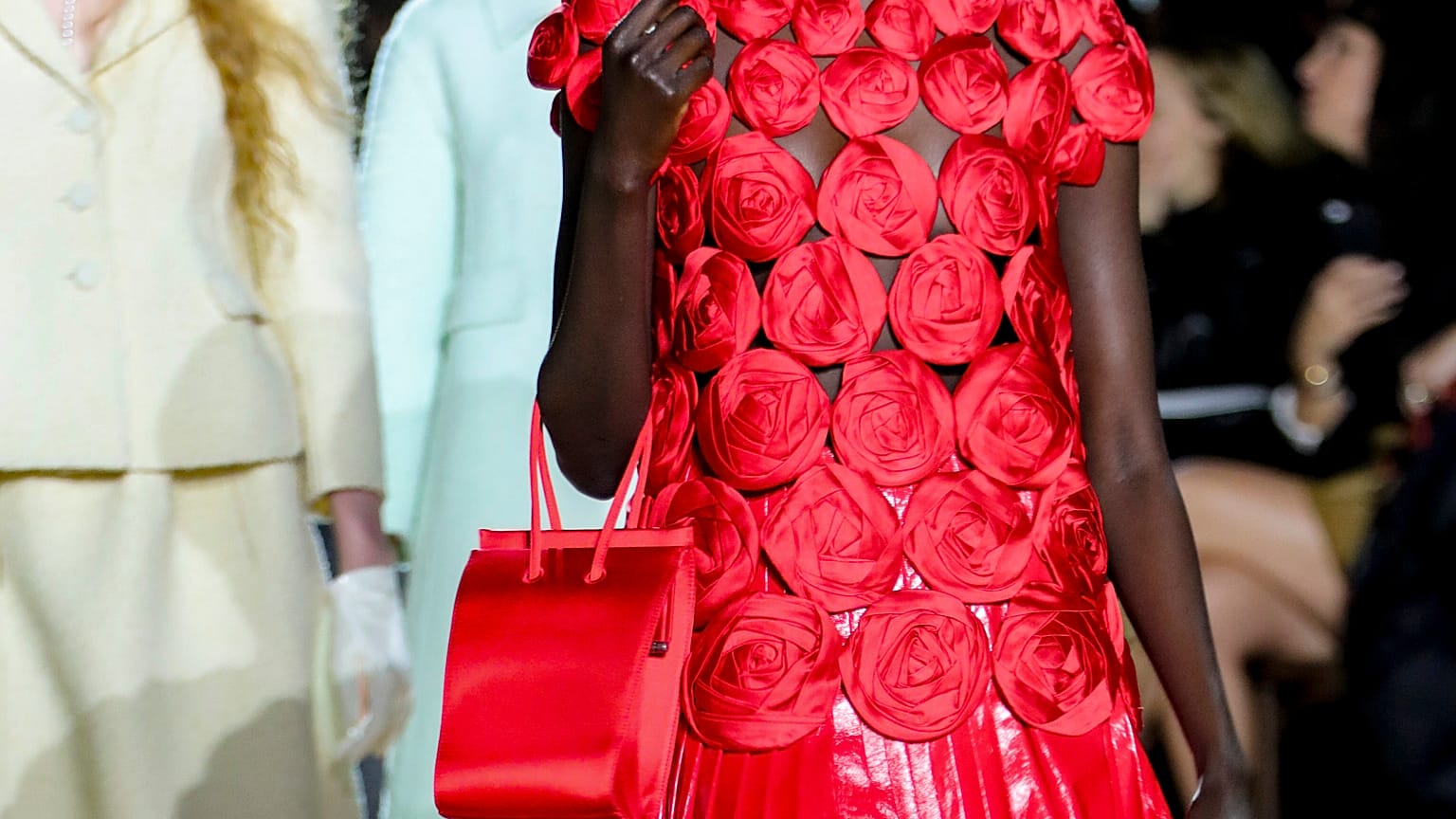 The latest fashion creation from Marc Jacobs is modeled during New York's Fashion Week, Wednesday Feb. 12, 2020. (AP Photo/Bebeto Matthews)