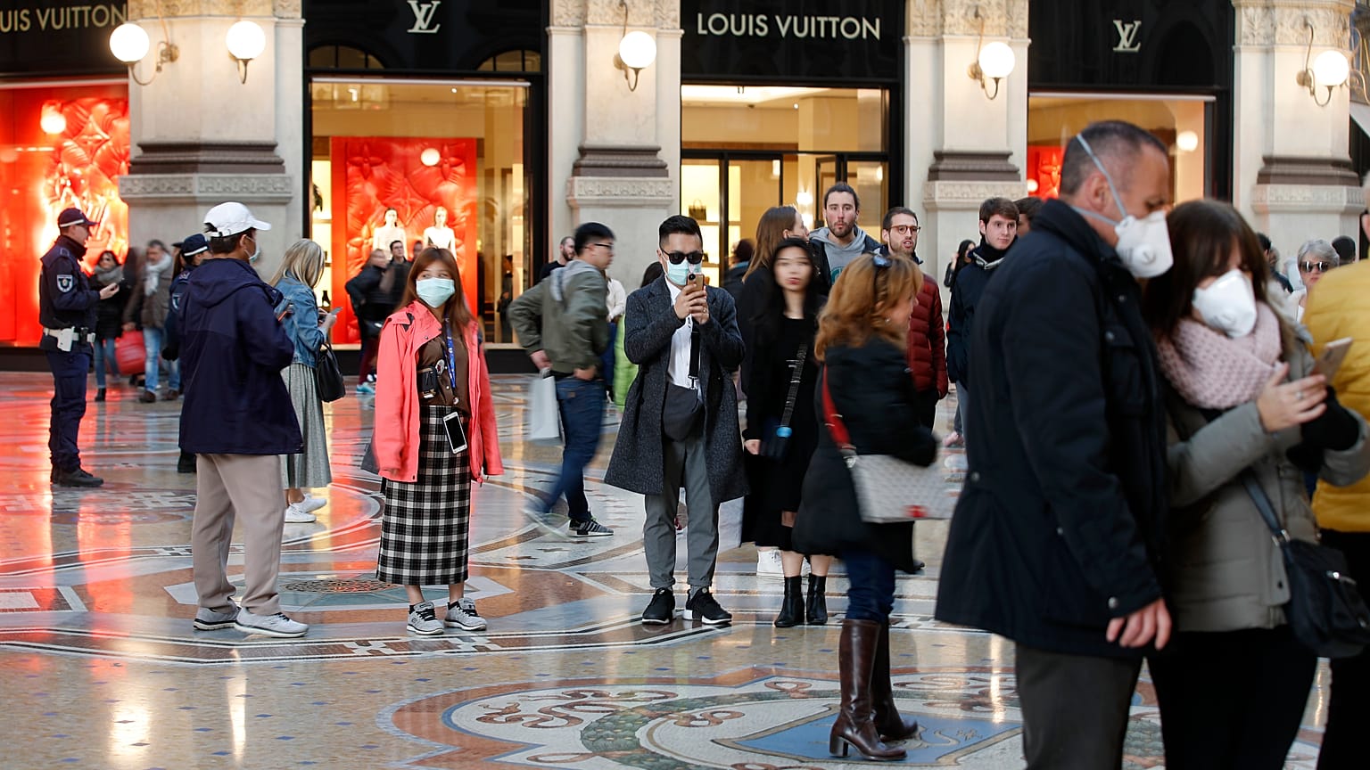 in Milan, Italy, Sunday, Feb. 23, 2020. (AP Photo/Antonio Calanni) 