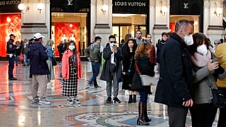 in Milan, Italy, Sunday, Feb. 23, 2020. (AP Photo/Antonio Calanni)