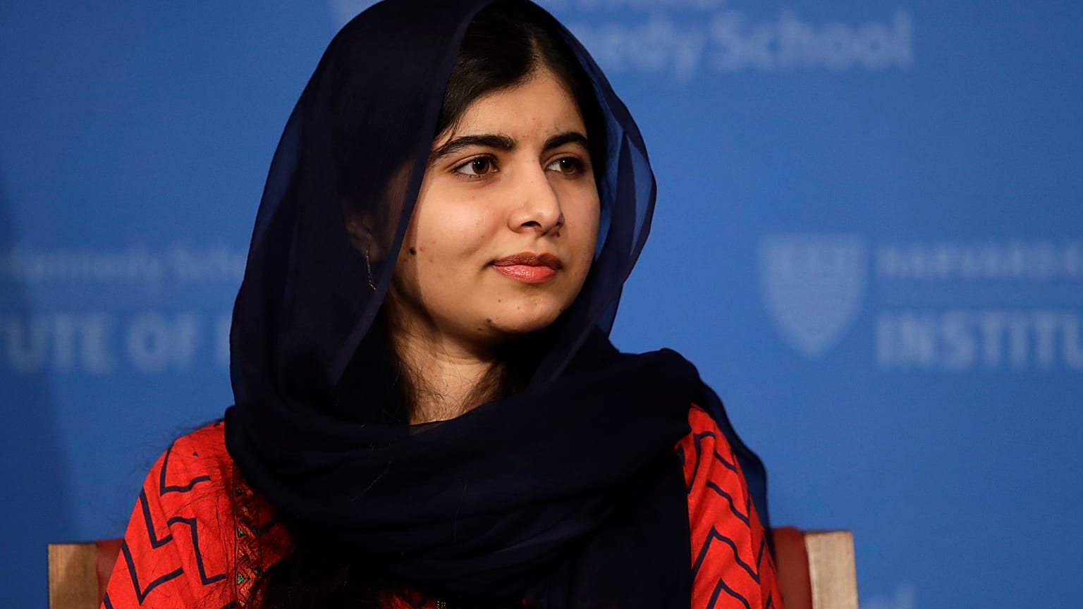 2014 Nobel Laureate Malala Yousafzai during an address at the Kennedy School's Institute of Politics at Harvard University, Thursday, Dec. 6, 2018. (AP Photo/Charles Krupa)