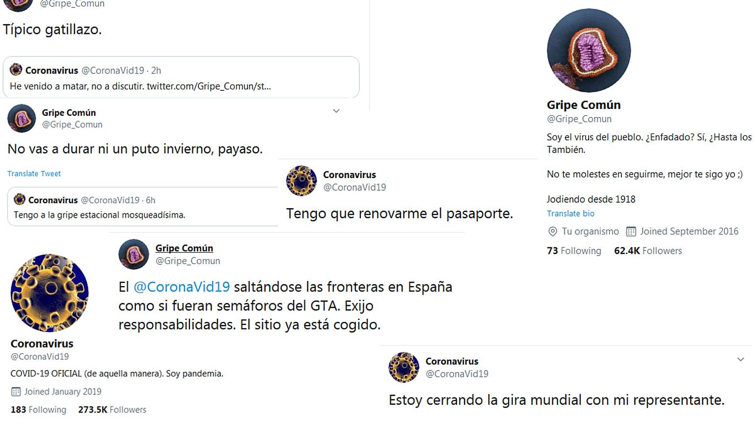 Capturas de pantalla de los tuits 