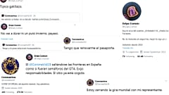 Capturas de pantalla de los tuits 