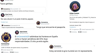 Capturas de pantalla de los tuits