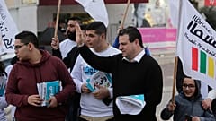 أيمن عودة خلال حملته الانتخابية