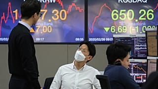 Trader in der KEB Hana Bank in Seoul