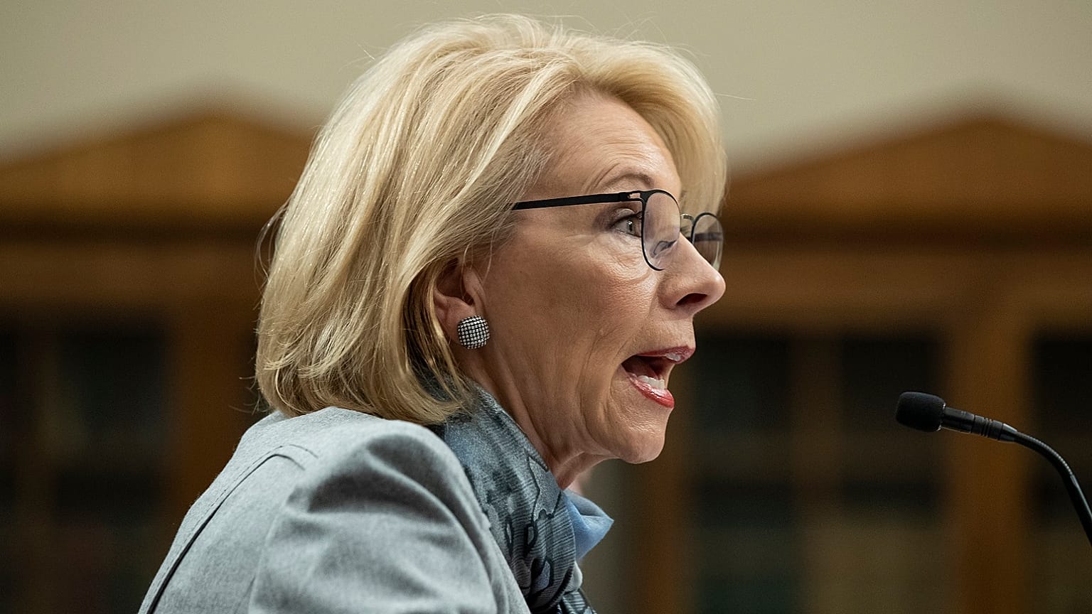 Education Secretary Betsy DeVos testifies during a hearing of the House Appropriations Sub-Committee on Labor, Health and Human Services, Education, and Related Agencies