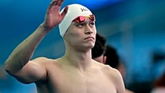 Sun Yang lors du relai 4x200m fresstyle lors des Mondiaux de Gwangju, en Corée du Sud, 26 juillet 2019
