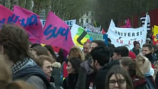 Streikende Menschen in Frankreich