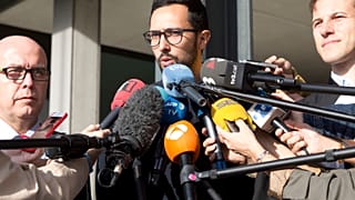 Iz. a dcha: Gonzalo Boyé, Valtonyc y Simon Bekaert en Gante en septiembre de 2018