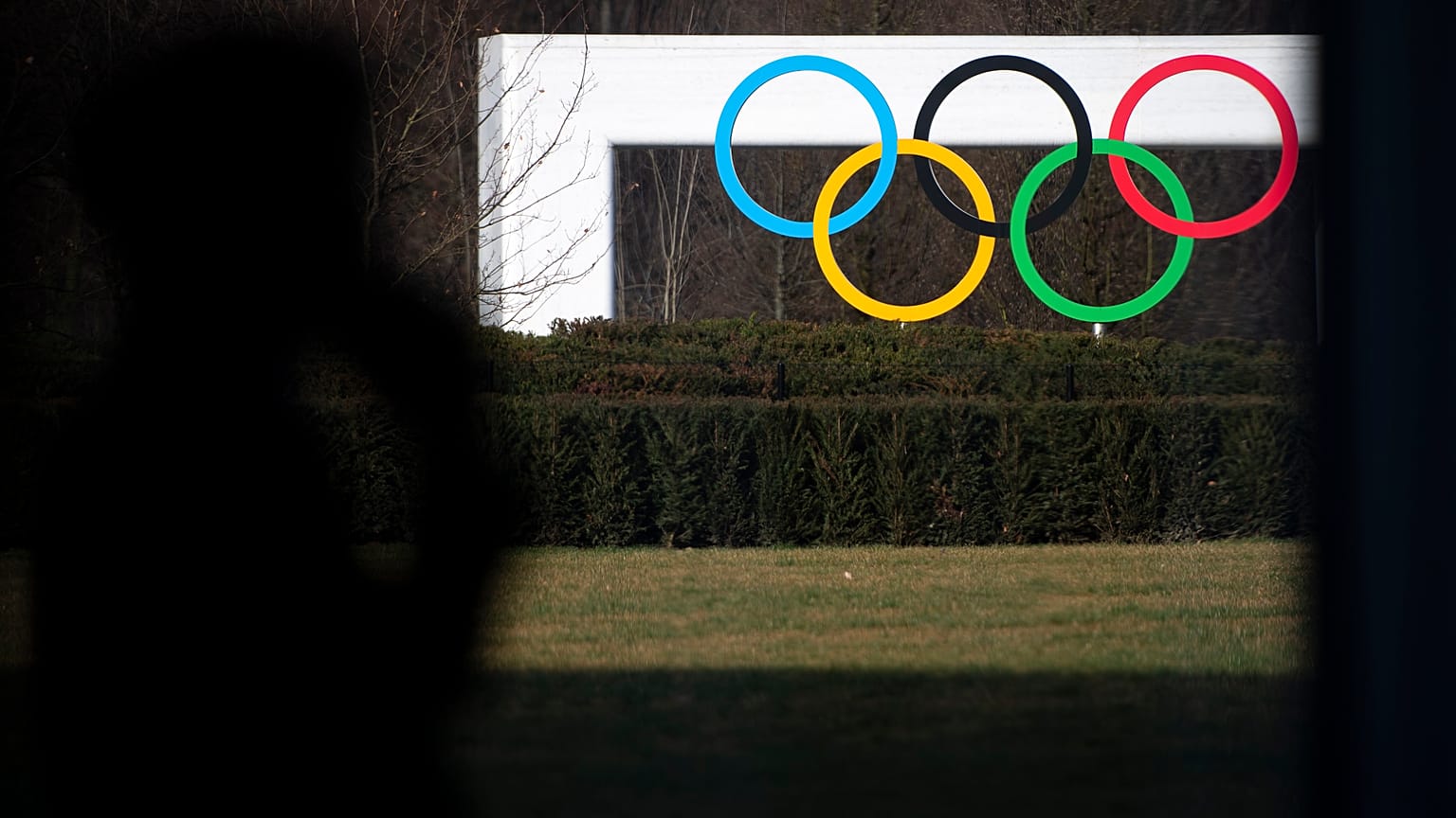 The Olympic House in Lausanne, Switzerland, Tuesday, March 3, 2020. (Laurent Gillieron/Keystone via AP)