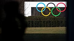 The Olympic House in Lausanne, Switzerland, Tuesday, March 3, 2020. (Laurent Gillieron/Keystone via AP)