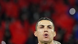 Juventus' Cristiano Ronaldo at the Lyon Olympic Stadium in Lyon, France, Feb. 26, 2020.