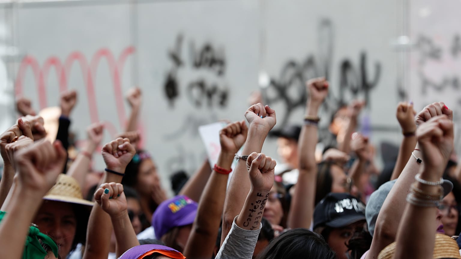 Manifestation  lors de la Journée internationale de la femme à Mexico, le dimanche 8 mars 2020. 