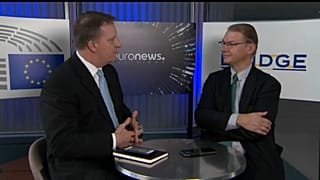 Grünen-Abgeordneter Philippe Lamberts (rechts) im Gespräch mit Stefan Grobe