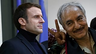 Fransa lideri Emmanuel Macron, Libyalı General Halife Hafter