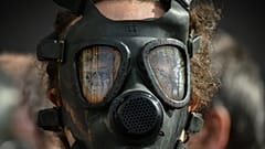 Protesters in Bucharest wear gas masks to make their point over air pollution levels. 