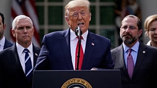 Donald Trump speaks outside the White House on Friday night.