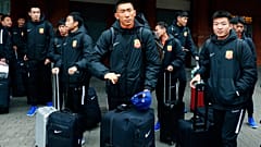Players from Chinese Super League team Wuhan Zall