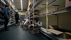 Leere Regale auch in Belgien