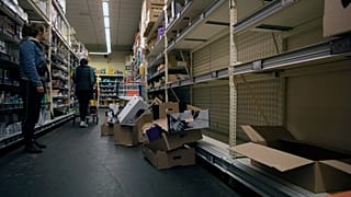 Leere Regale auch in Belgien