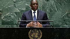 Senegal's President Macky Sall addresses the 74th session of the United Nations General Assembly, Tuesday, Sept. 24, 2019, at the United Nations headquarters.
