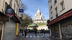 Some local businesses shut near Sacré-Cœur Basilica in Paris. The landmark remains popular among visitors, despite the fears of coronavirus spreading. 15 March, 2020.