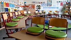 Empty classroom at an elementary school in Ludwigsburg