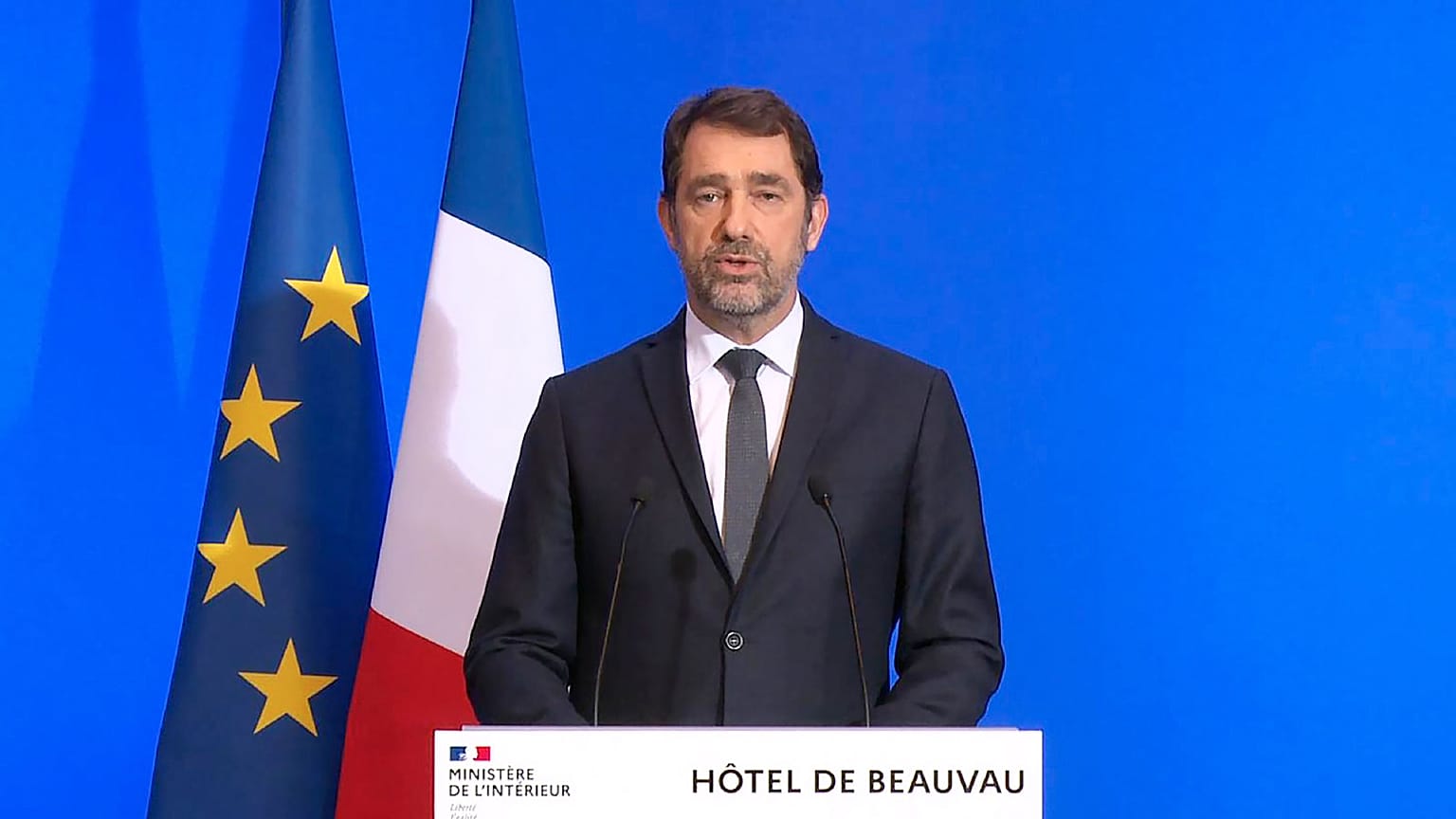 Le ministre français de l'Intérieur, Christophe Castaner, le 17 mars 2020.
