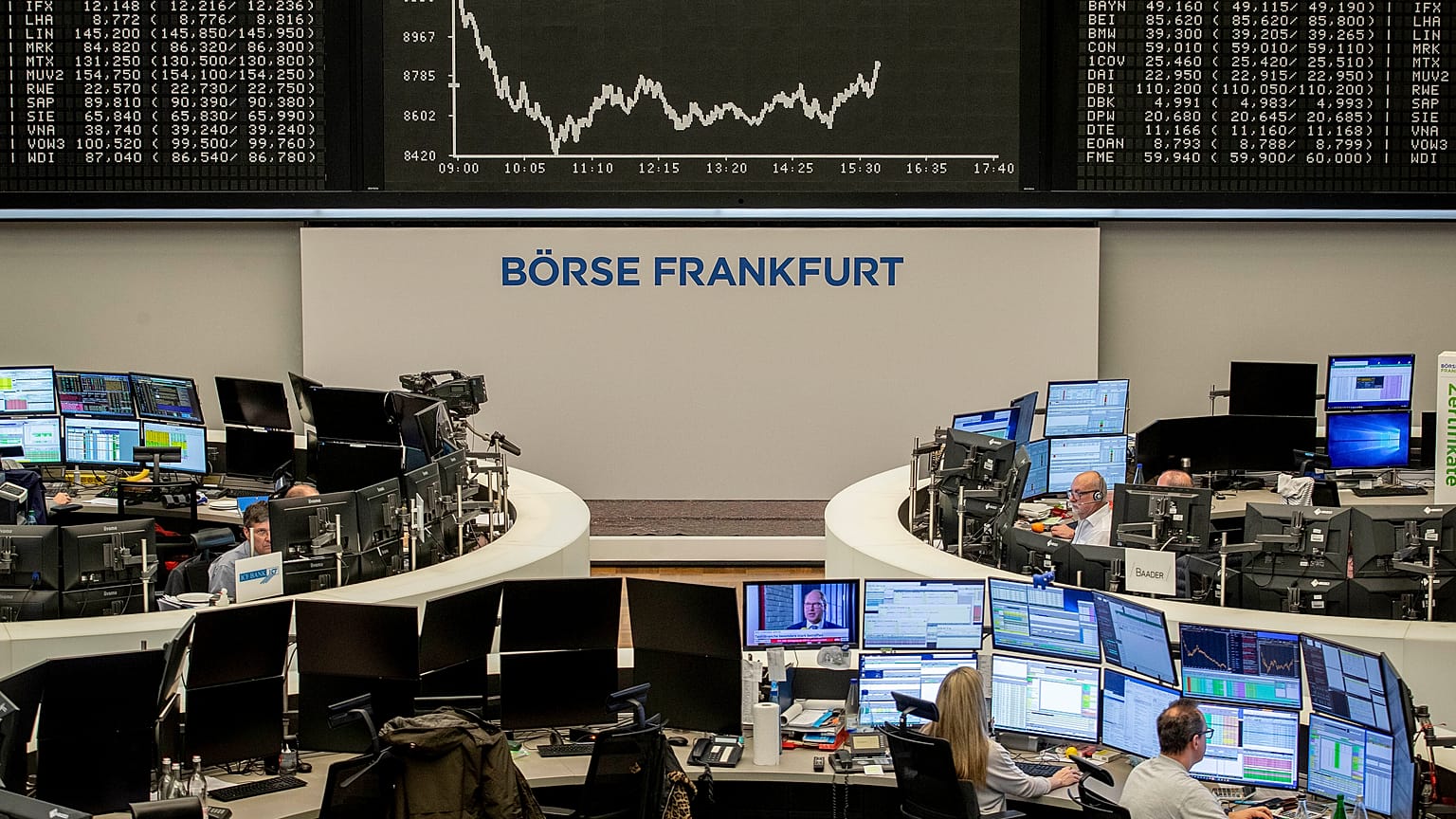 La bourse de Francfort en Allemagne.