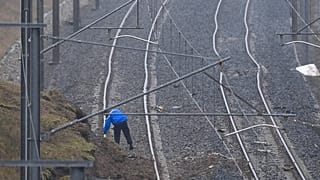 A French Gendarme on the scene of a train crash earlier this month in Alsace, France.