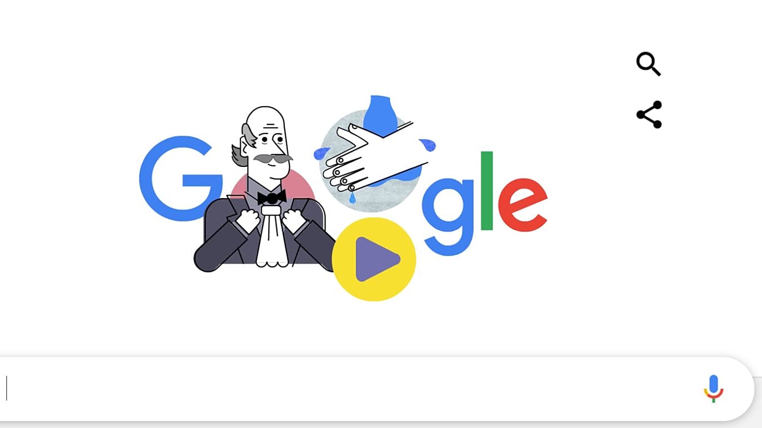 Semmelwies Ignáccal hirdeti a kézmosás fontosságát a Google