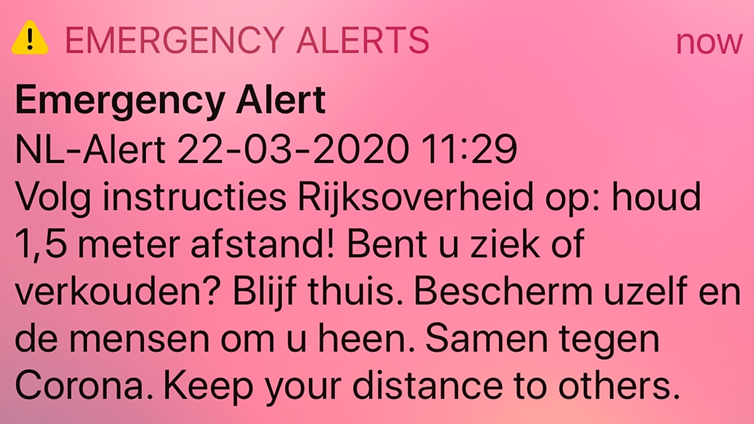 A holland kormány figyelmeztetése