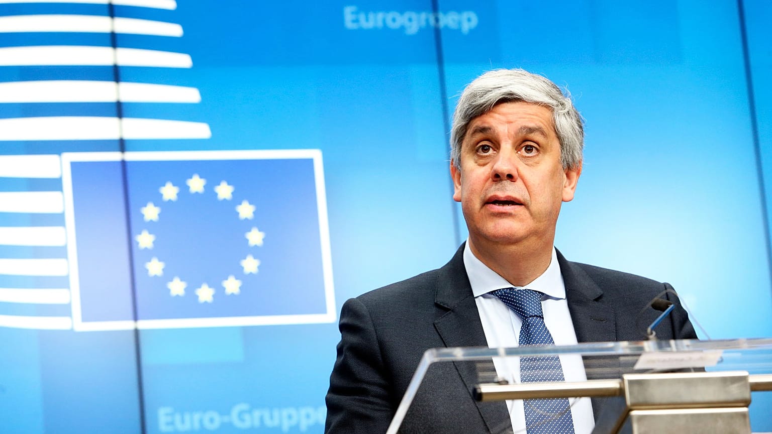 Le président de l'Eurogroupe, Mario Centeno, à Bruxelles le 17 février 2020.