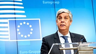 Le président de l'Eurogroupe, Mario Centeno, à Bruxelles le 17 février 2020.