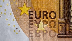 The logo of a 50 Euro banknote