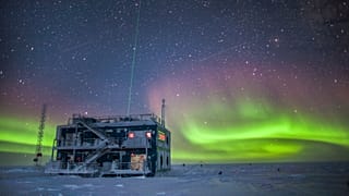 Aurora australis near the South Pole Atmospheric Research Observatory in Antarctica.
