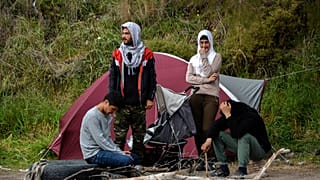Νεοαφιχθέντες πρόσφυγες στη Λέσβο 