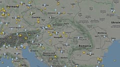 A FlightRadar térképe 2020. március 29-én kora délután