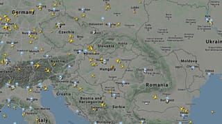 A FlightRadar térképe 2020. március 29-én kora délután