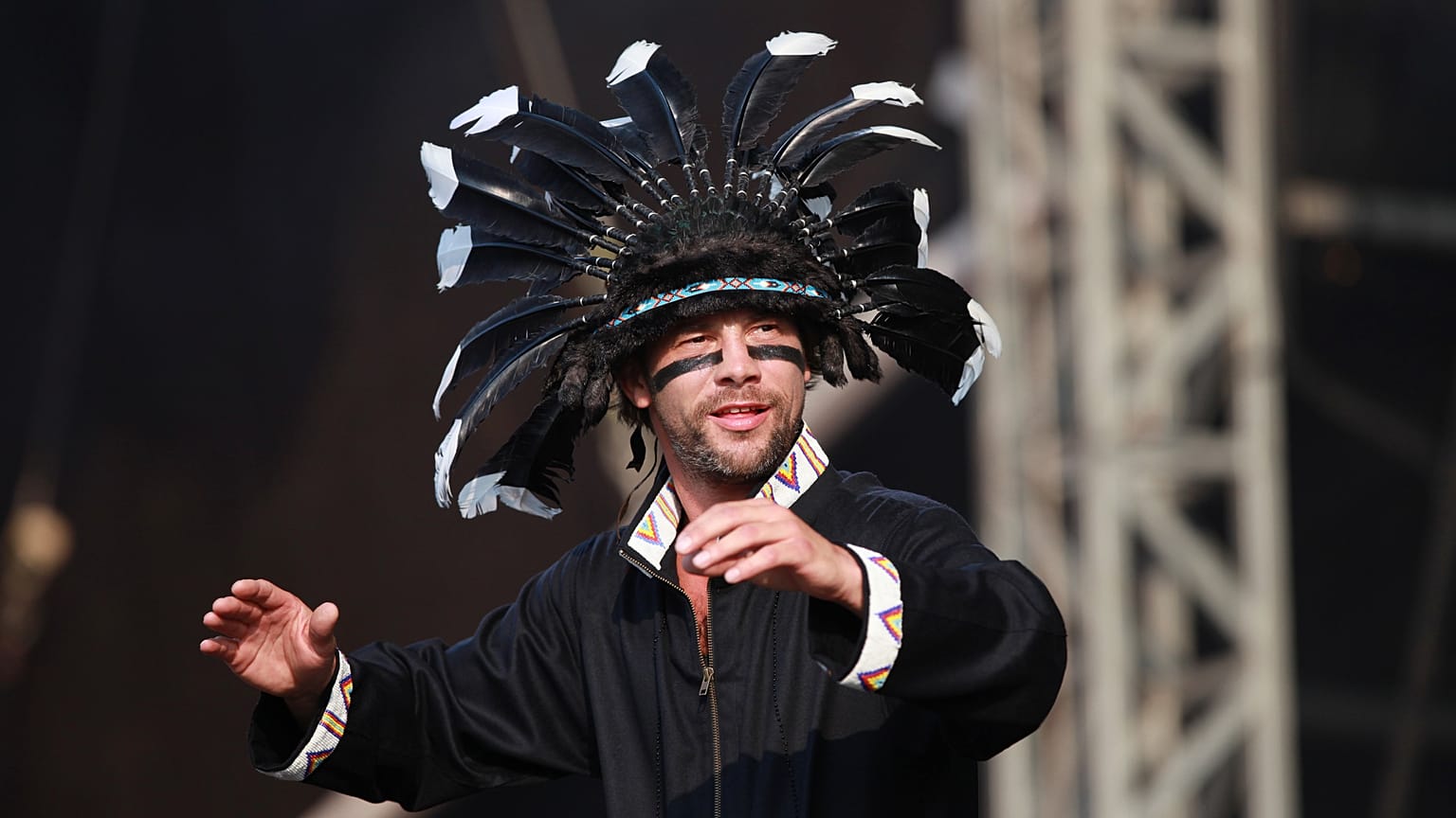 Jamiroquai performing at the 'Hard Rock Calling 2010' event in Hyde Park, London. Saturday, June 26, 2010. (AP Photo/Andy Paradise) **EDITORIAL USE ONLY**