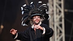Jamiroquai performing at the 'Hard Rock Calling 2010' event in Hyde Park, London. Saturday, June 26, 2010. (AP Photo/Andy Paradise) **EDITORIAL USE ONLY**