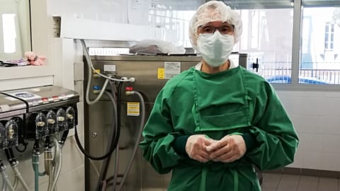 Nadia at work in a nursing home in France 